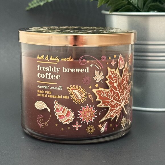 BBW Freshly Brewed Coffee Bath & Body Works 3 Wick Candle - Picture 1 of 10